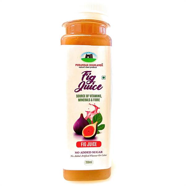 Purandar Highlands-Fig (ANJEER) Fruit Juice (Pack of 6 Bottles, Each 200 ml)